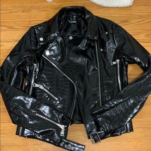 Piper & Jane faux leather jacket snake skin.